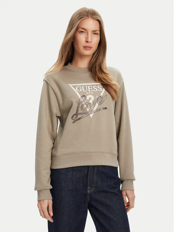 Guess Суитшърт W5YQ06 KB681 Зелен Regular Fit за Жени цена