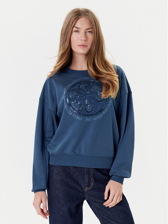 Guess Суитшърт W5YQ07 KB681 Тъмносин Regular Fit за Жени цена
