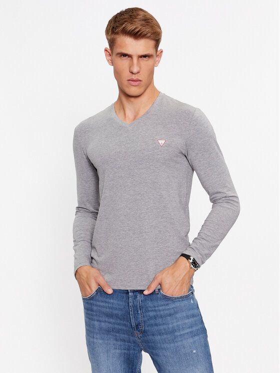 Guess Тениска с дълъг ръкав M2YI08 J1314 Сив Slim Fit за Мъже цена