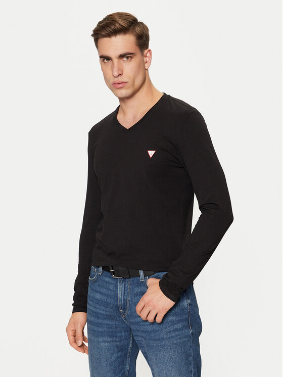 Guess Тениска с дълъг ръкав M2YI08 J1314 Черен Slim Fit за Мъже цена