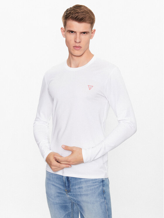 Guess Тениска с дълъг ръкав M2YI28 J1314 Бял Slim Fit за Мъже цена