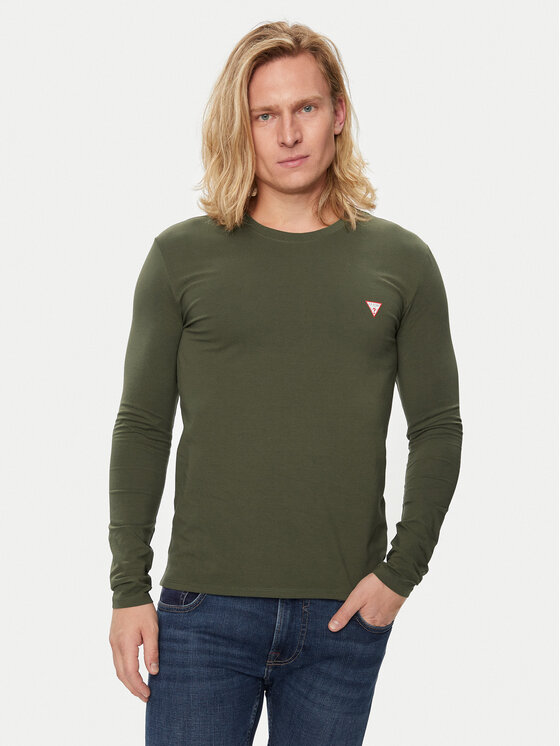 Guess Тениска с дълъг ръкав M2YI28 J1314 Зелен Slim Fit за Мъже цена