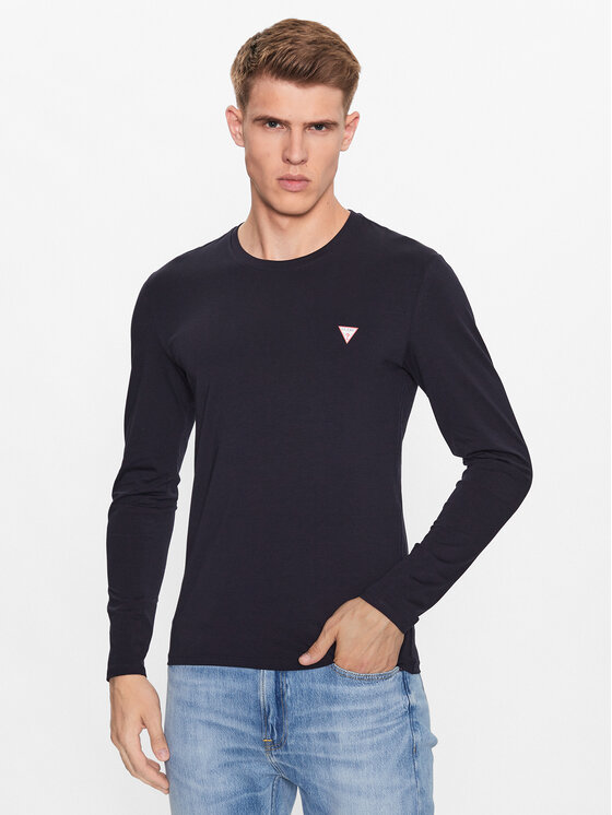 Guess Тениска с дълъг ръкав M2YI28 J1314 Тъмносин Slim Fit за Мъже цена