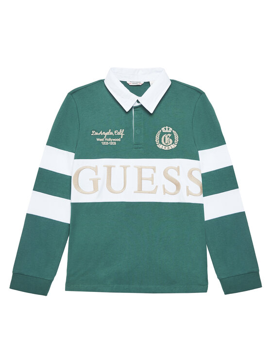 Guess Тениска с яка и копчета L5YP01 KCNQ4 Зелен Regular Fit за Момчета цена