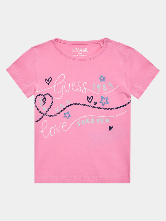 Guess Тишърт A3GI02 K6YW1 Розов Regular Fit за Момичета цена