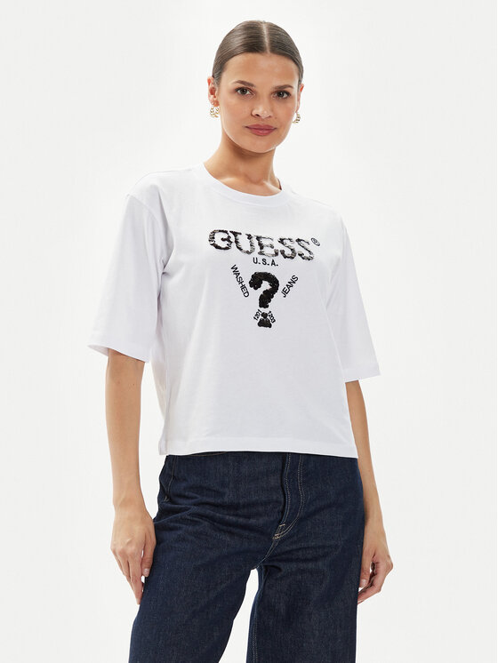 Guess Тишърт Aurelie V4YI06 I3Z14 Бял Boxy Fit за Жени цена