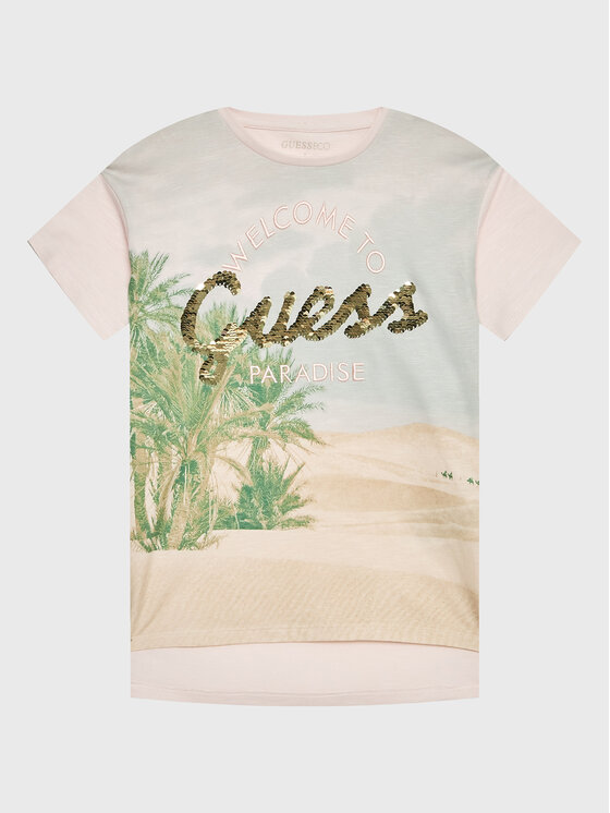 Guess Тишърт J3GI16 K6XN3 Бежов Oversize за Момичета цена