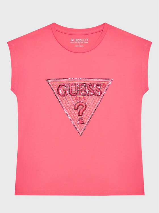 Guess Тишърт J3GI33 K6YW1 Розов Boxy Fit за Момичета цена