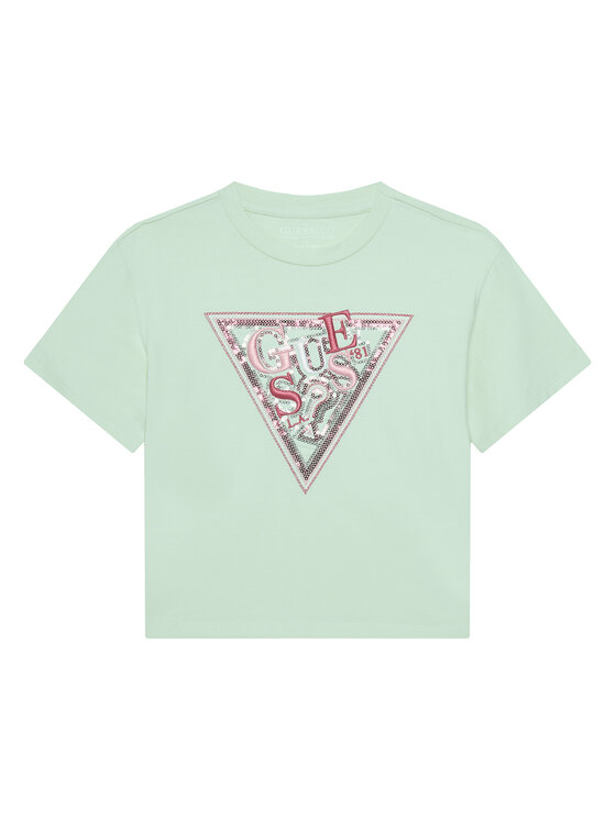 Guess Тишърт J5GI04 K6YW4 Зелен Regular Fit за Момичета цена