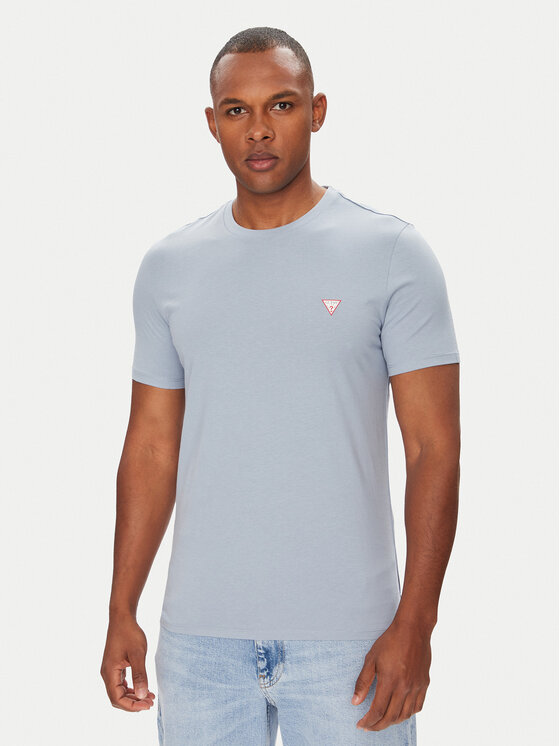 Guess Тишърт M2YI36 I3Z14 Син Slim Fit цвят на ниска цена