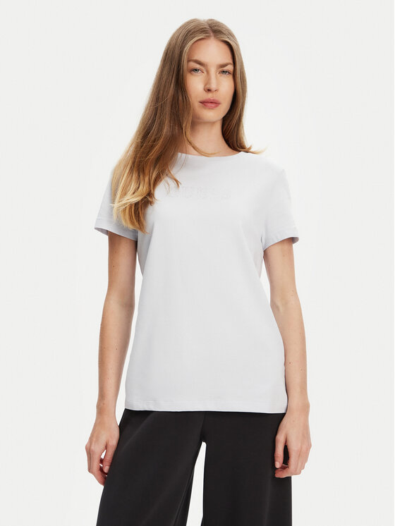 Guess Тишърт V3BI11 J1314 Светлосиньо Regular Fit за Жени цена