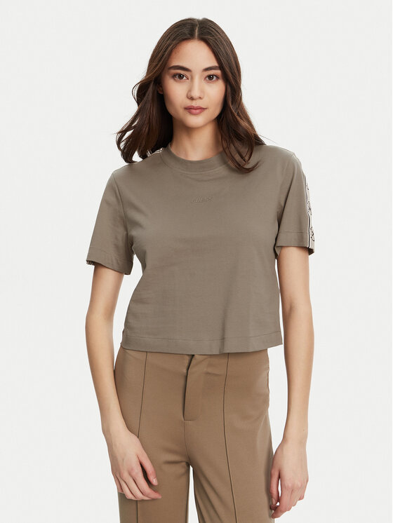 Guess Тишърт V3RI08 I3Z14 Кафяв Regular Fit за Жени цена