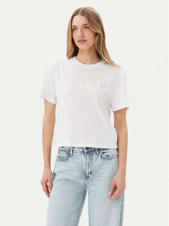 Guess Тишърт V5GI09 K9RM1 Бял Regular Fit за Жени цена