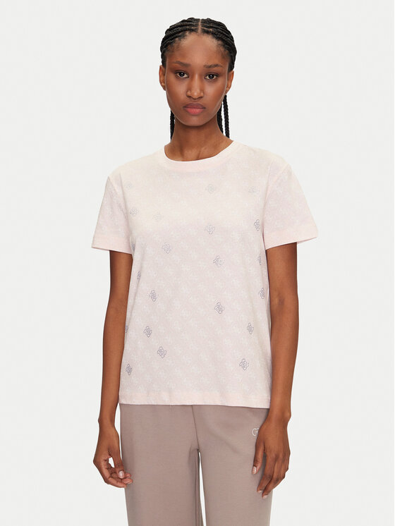 Guess Тишърт V5GI16 I3Z14 Розов Regular Fit за Жени цена