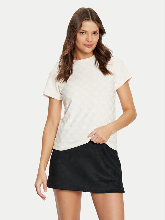Guess Тишърт V5RI02 KCLG2 Екрю Regular Fit за Жени цена