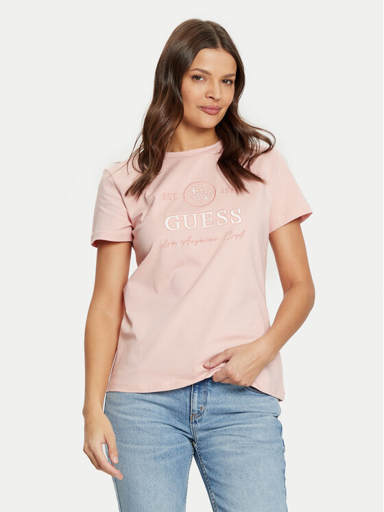 Guess Тишърт V5RI05 J1314 Розов Regular Fit за Жени цена
