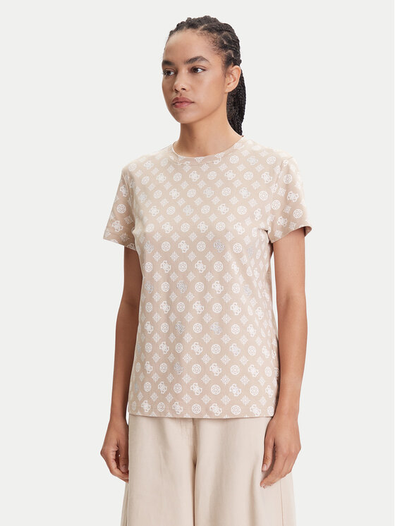 Guess Тишърт V5YI04 I3Z14 Бежов Regular Fit за Жени цена