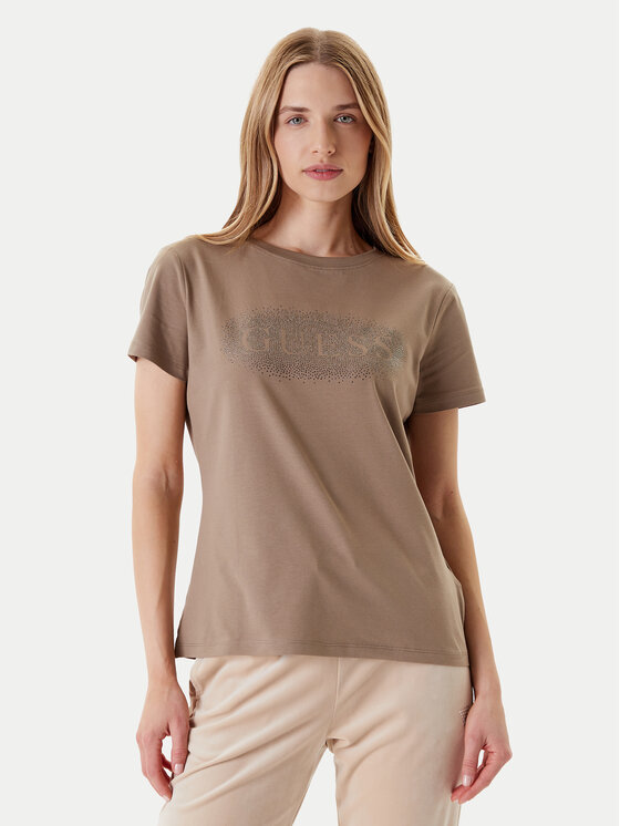 Guess Тишърт V5YI08 J1314 Кафяв Regular Fit за Жени цена