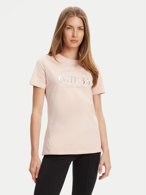 Guess Тишърт V5YI12 J1314 Розов Regular Fit за Жени цена
