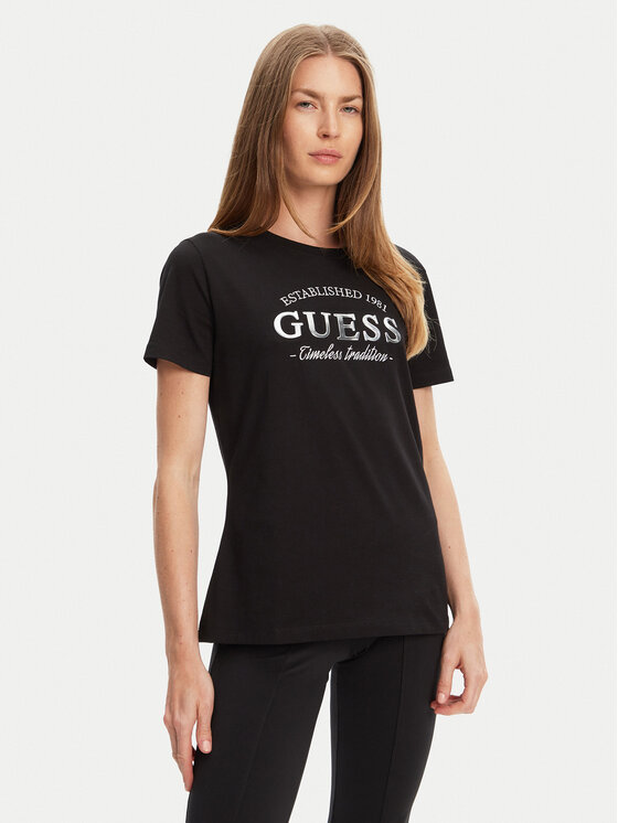 Guess Тишърт V5YI12 J1314 Черен Regular Fit за Жени цена