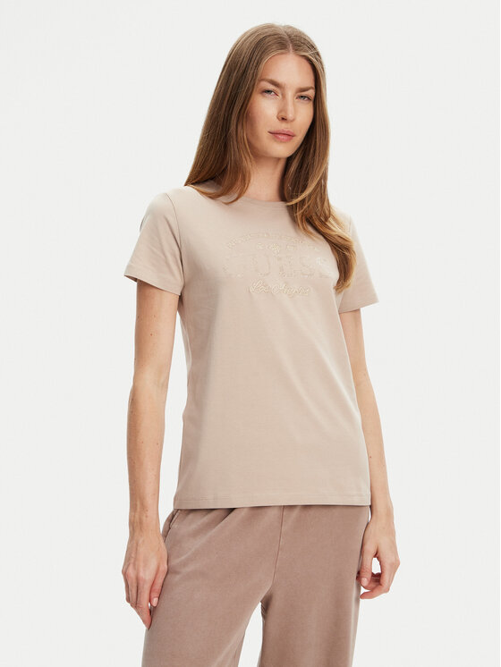 Guess Тишърт V5YI13 J1314 Бежов Regular Fit за Жени цена