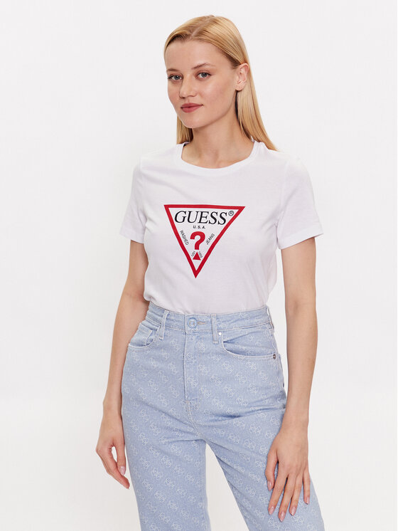 Guess Тишърт W1YI1B I3Z14 Бял Slim Fit за Жени цена