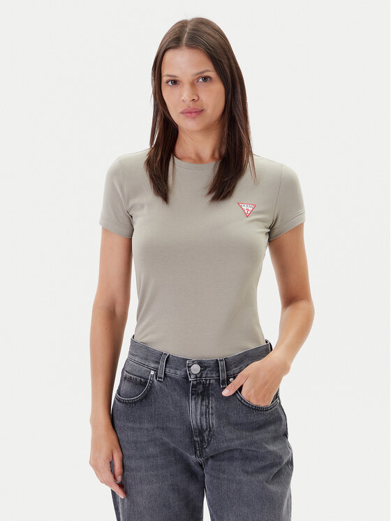 Guess Тишърт W2YI44 J1314 Каки Regular Fit за Жени цена