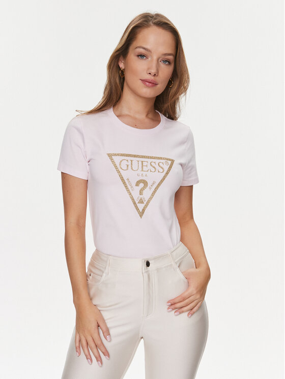 Guess Тишърт W4RI69 J1314 Розов Regular Fit за Жени цена