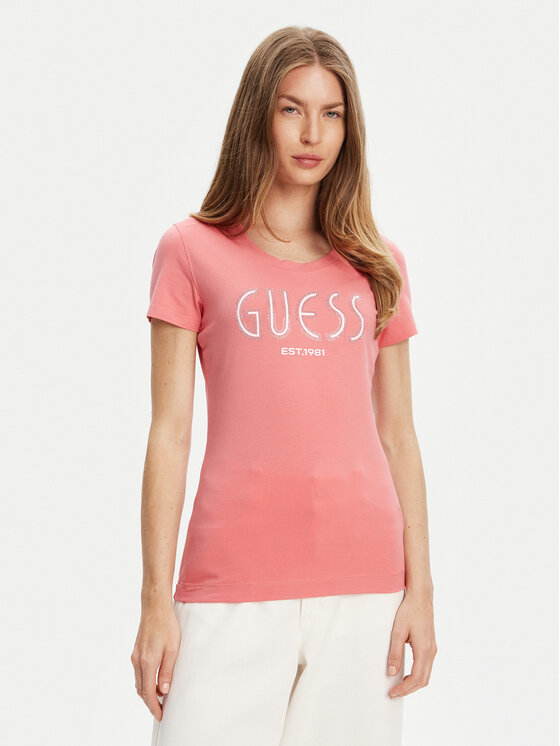 Guess Тишърт W5YI05 J1314 Розов Regular Fit за Жени цена