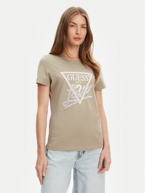 Guess Тишърт W5YI40 I3Z14 Зелен Regular Fit за Жени цена