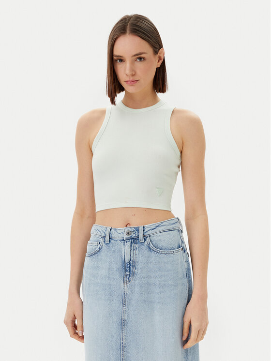 Guess топ V3GP19 K8RT2 Екрю Slim Fit за Жени цена