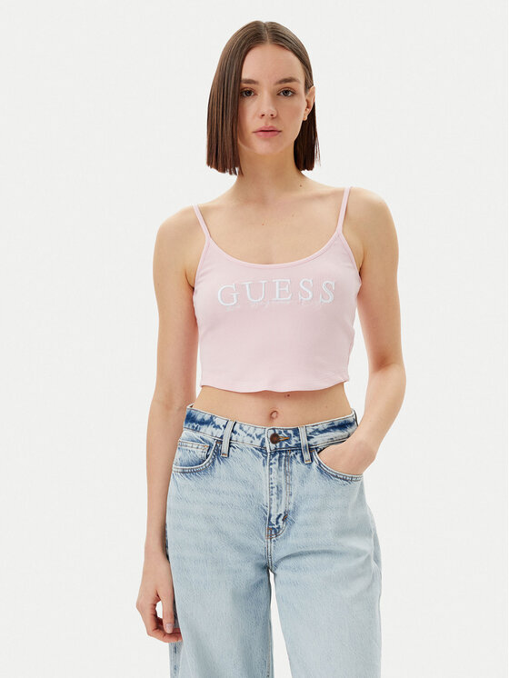 Guess топ V5GP16 K8RT2 Розов Regular Fit за Жени цена