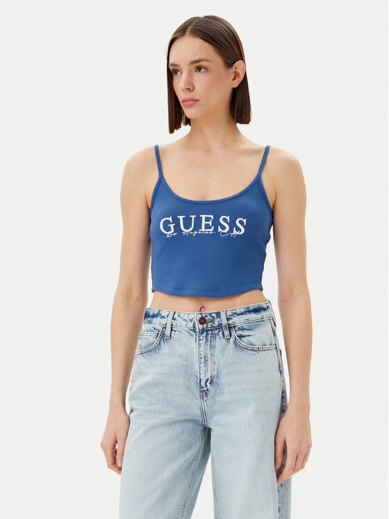 Guess топ V5GP16 K8RT2 Син Regular Fit за Жени цена