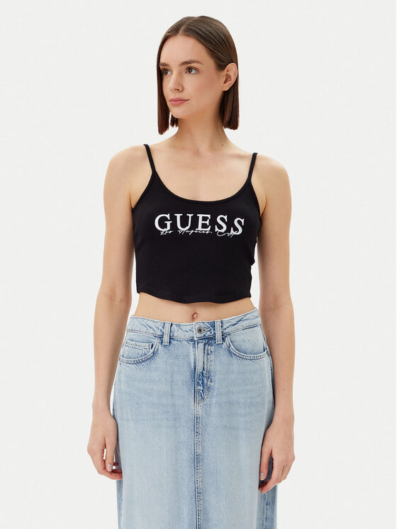 Guess топ V5GP16 K8RT2 Черен Regular Fit за Жени цена