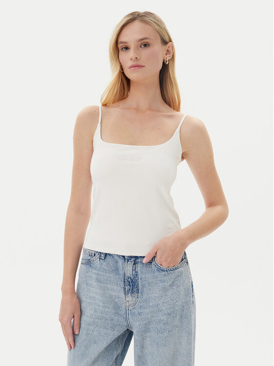 Guess топ V5GP22 J1314 Бял Slim Fit за Жени цена