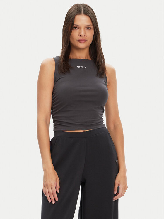 Guess топ V5YP00 J1314 Сив Slim Fit за Жени цена