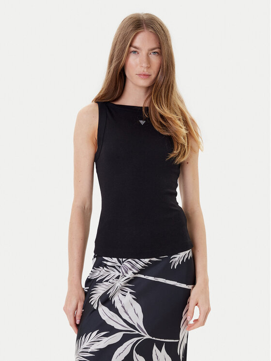 Guess топ W5RP16 KCNH2 Черен Regular Fit за Жени цена