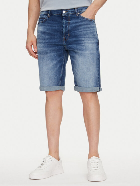 HUGO Дънкови шорти 50537719 Син Slim Fit за Мъже цена