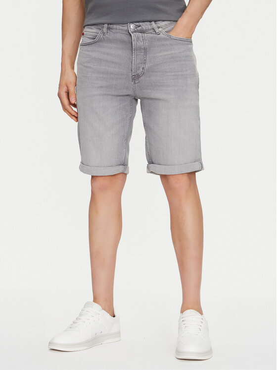 HUGO Дънкови шорти 50537720 Сив Slim Fit за Мъже цена