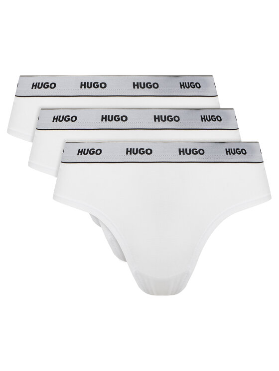 HUGO Комплект 3 чифта класически бикини Triplet Pack Briefs 50545694 Бял за Жени цена