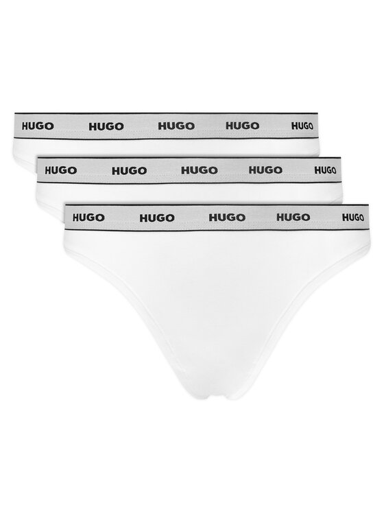 HUGO Комплект 3 чифта прашки Triplet Thong Stripe 50545680 Бял за Жени цена