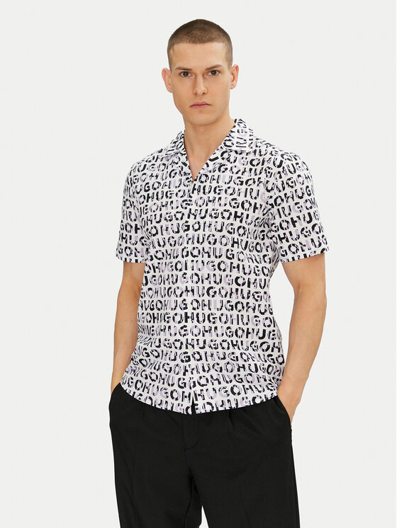HUGO Риза Ellino 50539328 Черен Relaxed Fit за Мъже цена