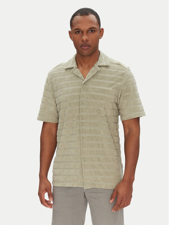 HUGO Риза Ellino 50539351 Зелен Relaxed Fit за Мъже цена