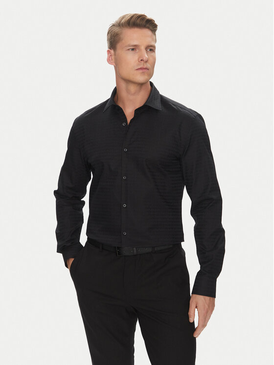 HUGO Риза Kenno 50544934 Черен Slim Fit за Мъже цена