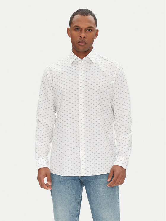 HUGO Риза Valerio 50539802 Бял Modern Fit за Мъже цена