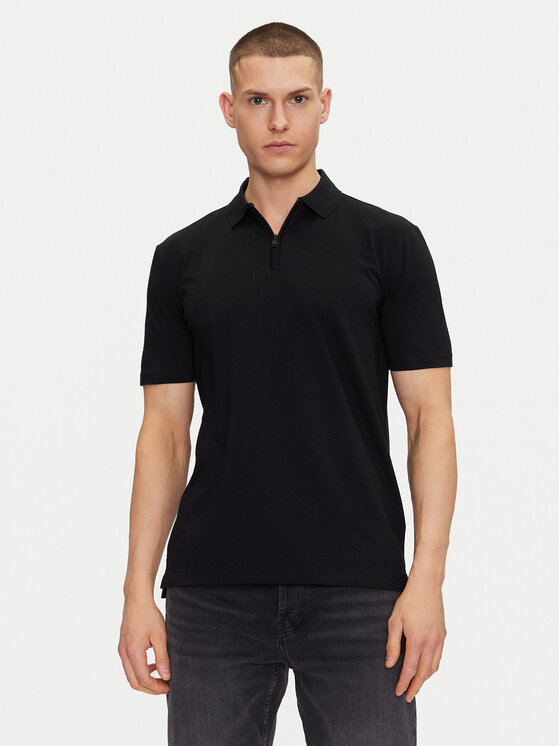 HUGO Тениска с яка и копчета Dekok233 50543368 Черен Regular Fit за Мъже цена
