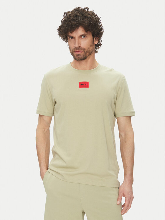 HUGO Тишърт Diragolino212 50447978 Зелен Regular Fit за Мъже цена