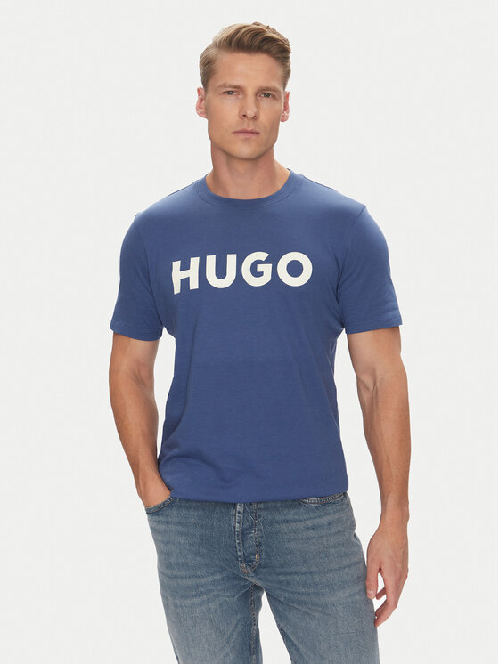 HUGO Тишърт Dulivio 50467556 Син Regular Fit за Мъже цена