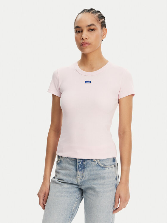 HUGO Тишърт Easy 50523924 Розов Slim Fit за Жени цена