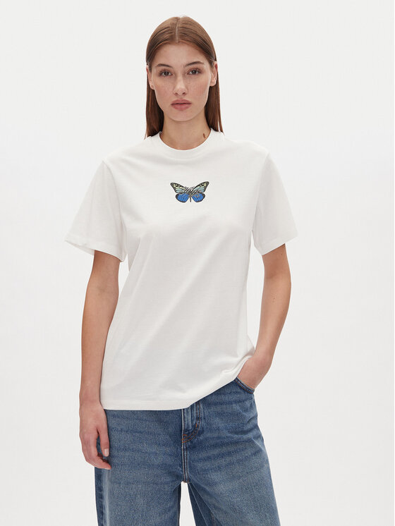 HUGO Тишърт Vintage Tee 50537239 Бял Relaxed Fit за Жени цена